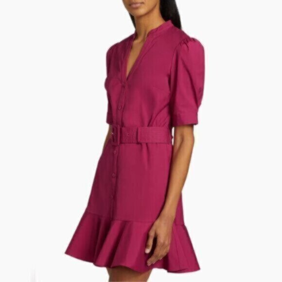 NWT Veronica Beard Molly Cotton-Blend Belted Mini Dress - Picture 5 of 15